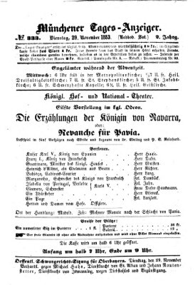 Münchener Tages-Anzeiger Dienstag 29. November 1853