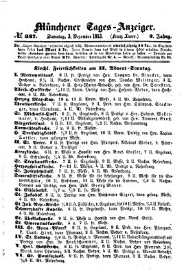 Münchener Tages-Anzeiger Samstag 3. Dezember 1853