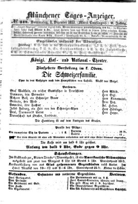 Münchener Tages-Anzeiger Donnerstag 8. Dezember 1853