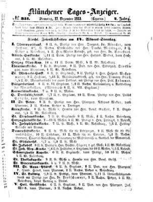 Münchener Tages-Anzeiger Samstag 17. Dezember 1853