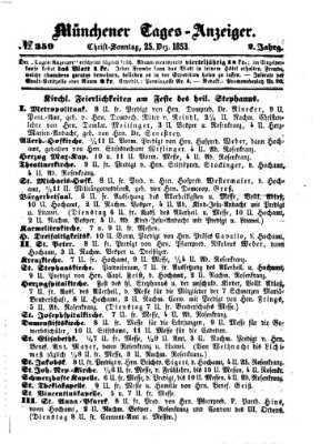 Münchener Tages-Anzeiger Sonntag 25. Dezember 1853