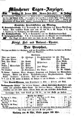 Münchener Tages-Anzeiger Sonntag 15. Januar 1854