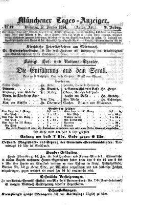 Münchener Tages-Anzeiger Dienstag 17. Januar 1854