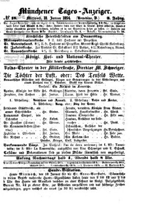 Münchener Tages-Anzeiger Mittwoch 18. Januar 1854