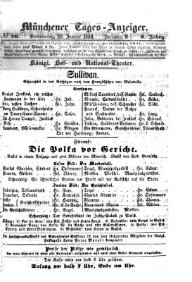 Münchener Tages-Anzeiger Donnerstag 26. Januar 1854