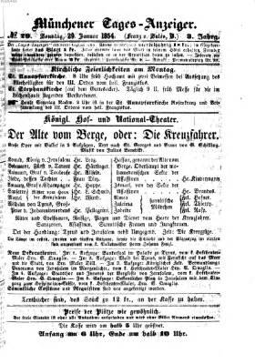 Münchener Tages-Anzeiger Sonntag 29. Januar 1854