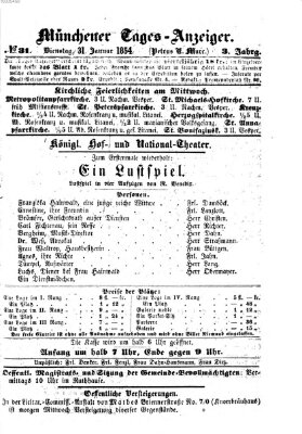 Münchener Tages-Anzeiger Dienstag 31. Januar 1854