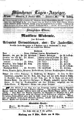 Münchener Tages-Anzeiger Mittwoch 8. Februar 1854