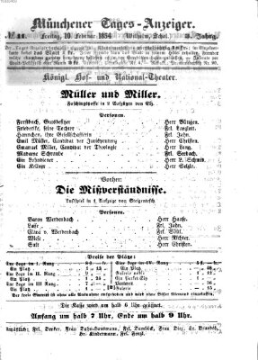 Münchener Tages-Anzeiger Freitag 10. Februar 1854