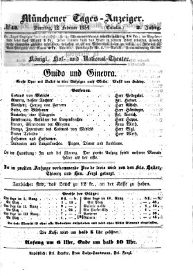 Münchener Tages-Anzeiger Sonntag 12. Februar 1854