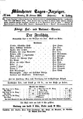 Münchener Tages-Anzeiger Sonntag 19. Februar 1854