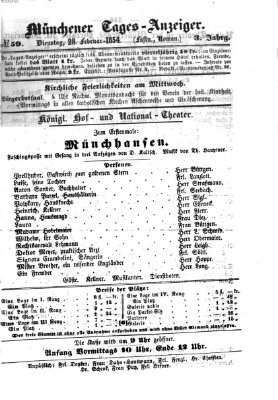 Münchener Tages-Anzeiger Dienstag 28. Februar 1854