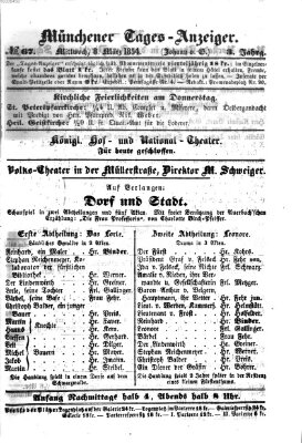 Münchener Tages-Anzeiger Mittwoch 8. März 1854