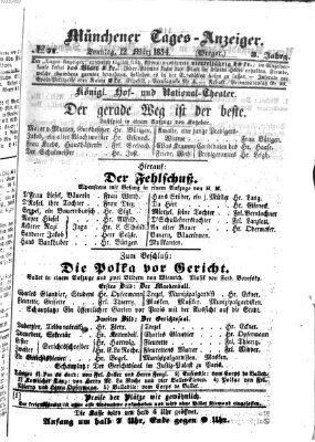 Münchener Tages-Anzeiger Sonntag 12. März 1854