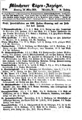 Münchener Tages-Anzeiger Samstag 18. März 1854