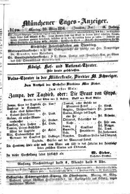 Münchener Tages-Anzeiger Montag 20. März 1854