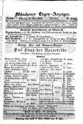 Münchener Tages-Anzeiger Dienstag 21. März 1854