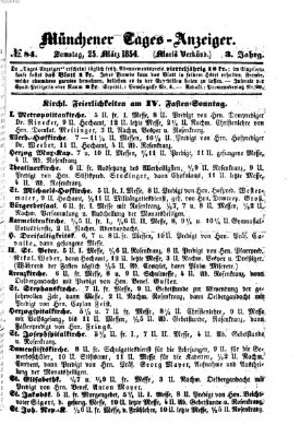 Münchener Tages-Anzeiger Samstag 25. März 1854