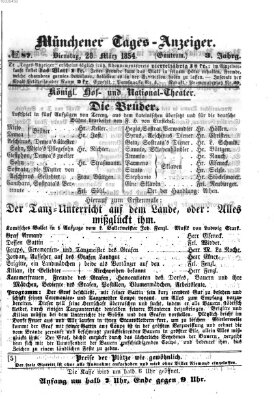 Münchener Tages-Anzeiger Dienstag 28. März 1854