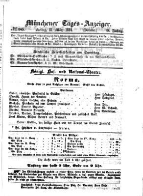 Münchener Tages-Anzeiger Freitag 31. März 1854