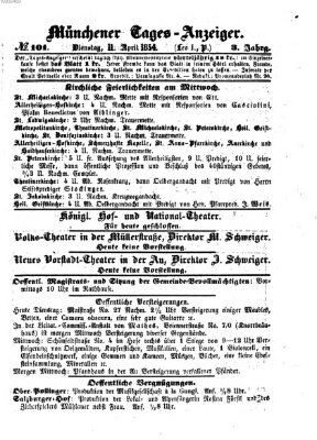 Münchener Tages-Anzeiger Dienstag 11. April 1854