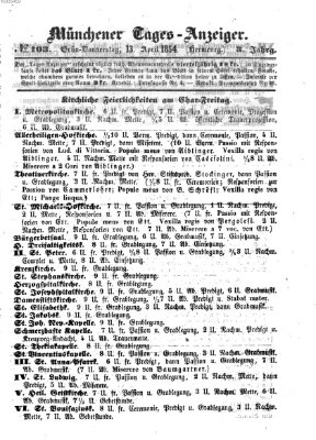 Münchener Tages-Anzeiger Donnerstag 13. April 1854