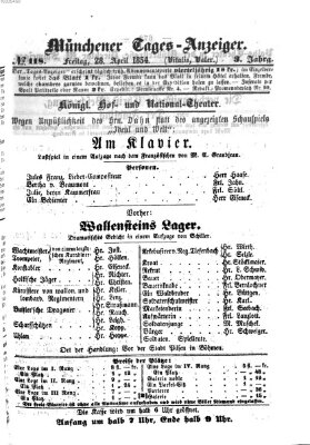 Münchener Tages-Anzeiger Freitag 28. April 1854