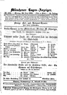 Münchener Tages-Anzeiger Montag 26. Juni 1854