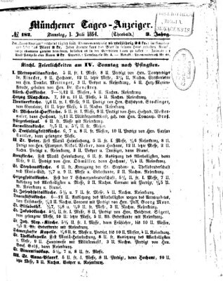 Münchener Tages-Anzeiger Samstag 1. Juli 1854