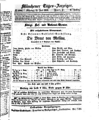 Münchener Tages-Anzeiger Dienstag 11. Juli 1854