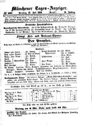 Münchener Tages-Anzeiger Sonntag 16. Juli 1854