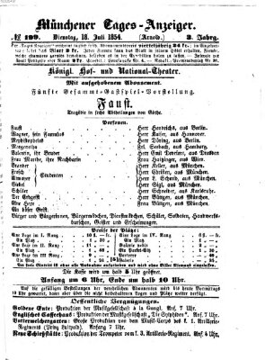 Münchener Tages-Anzeiger Dienstag 18. Juli 1854