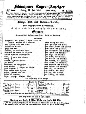 Münchener Tages-Anzeiger Freitag 21. Juli 1854