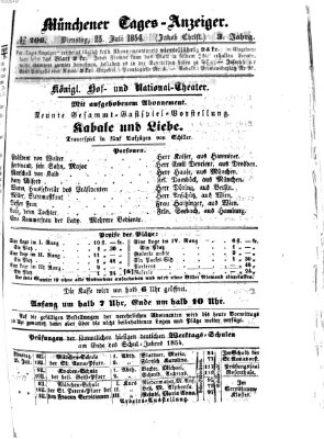 Münchener Tages-Anzeiger Dienstag 25. Juli 1854