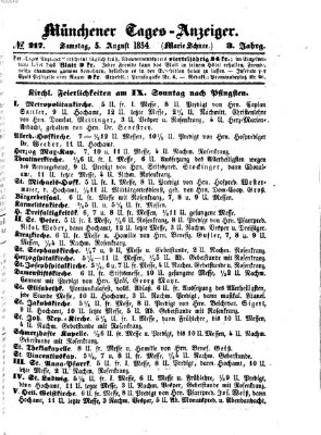 Münchener Tages-Anzeiger Samstag 5. August 1854