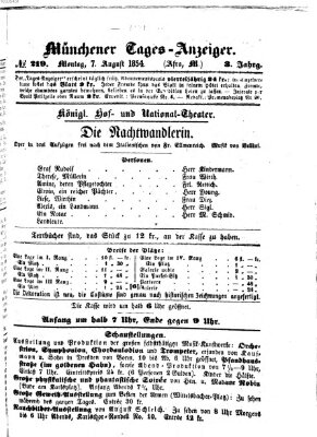 Münchener Tages-Anzeiger Montag 7. August 1854