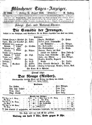 Münchener Tages-Anzeiger Freitag 11. August 1854