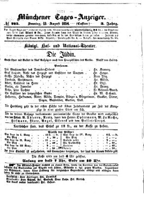 Münchener Tages-Anzeiger Sonntag 13. August 1854