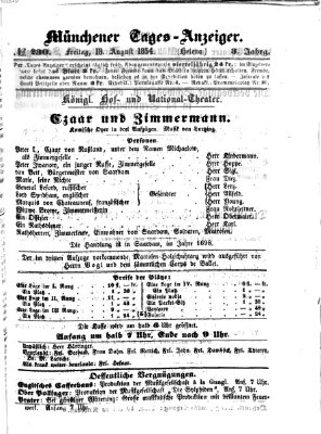 Münchener Tages-Anzeiger Freitag 18. August 1854