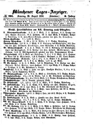 Münchener Tages-Anzeiger Samstag 19. August 1854