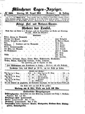 Münchener Tages-Anzeiger Sonntag 20. August 1854