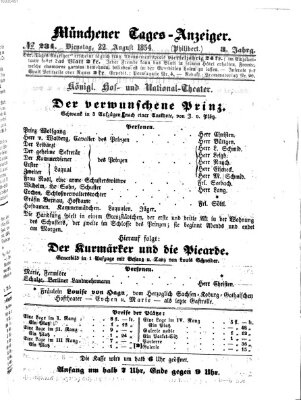 Münchener Tages-Anzeiger Dienstag 22. August 1854