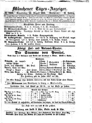 Münchener Tages-Anzeiger Donnerstag 24. August 1854