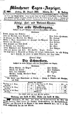 Münchener Tages-Anzeiger Freitag 25. August 1854