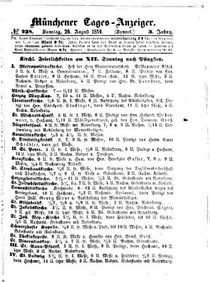 Münchener Tages-Anzeiger Samstag 26. August 1854