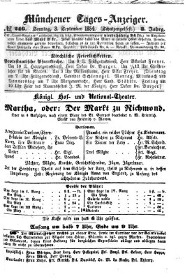 Münchener Tages-Anzeiger Sonntag 3. September 1854