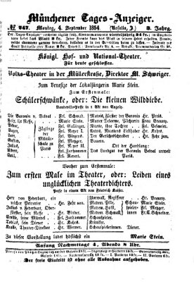 Münchener Tages-Anzeiger Montag 4. September 1854