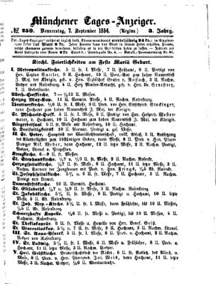 Münchener Tages-Anzeiger Donnerstag 7. September 1854