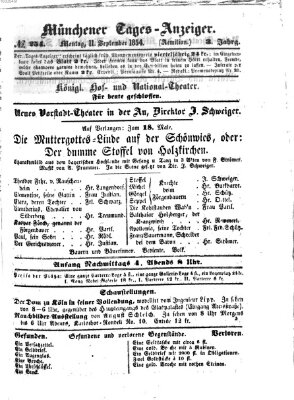 Münchener Tages-Anzeiger Montag 11. September 1854