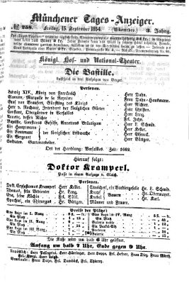 Münchener Tages-Anzeiger Freitag 15. September 1854